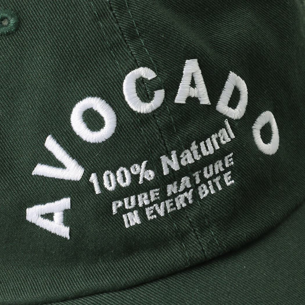 Avocado embroidered cotton baseball cap, styled view