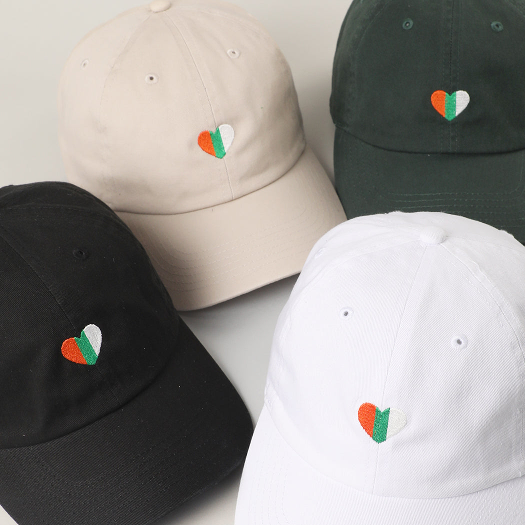 St. Patrick's Irish flag heart baseball cap side view