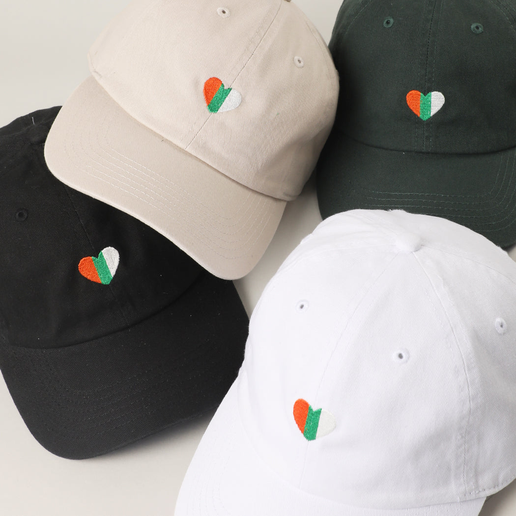 St. Patrick's Irish flag heart baseball cap front view
