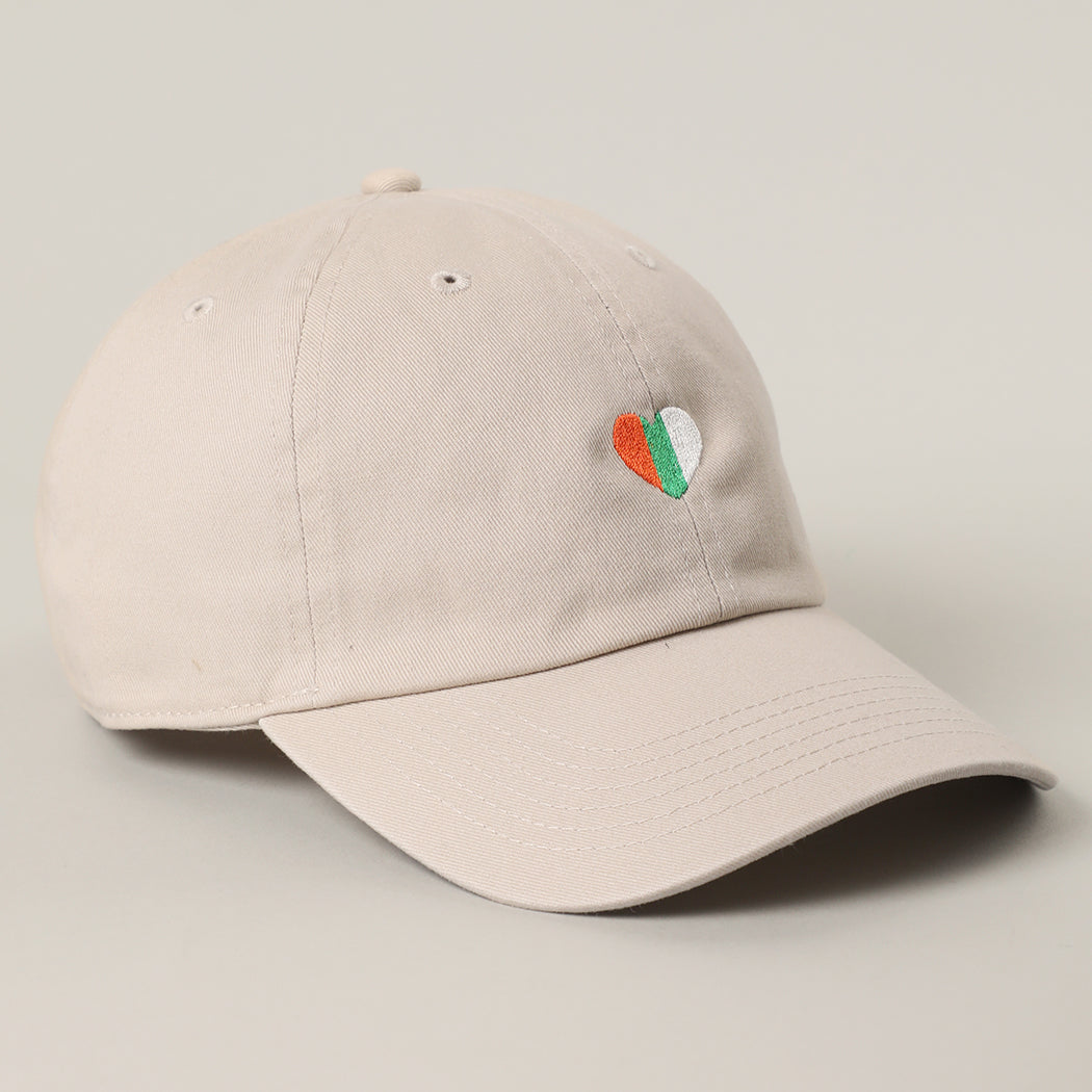St. Patrick's Irish flag heart baseball cap in putty back view