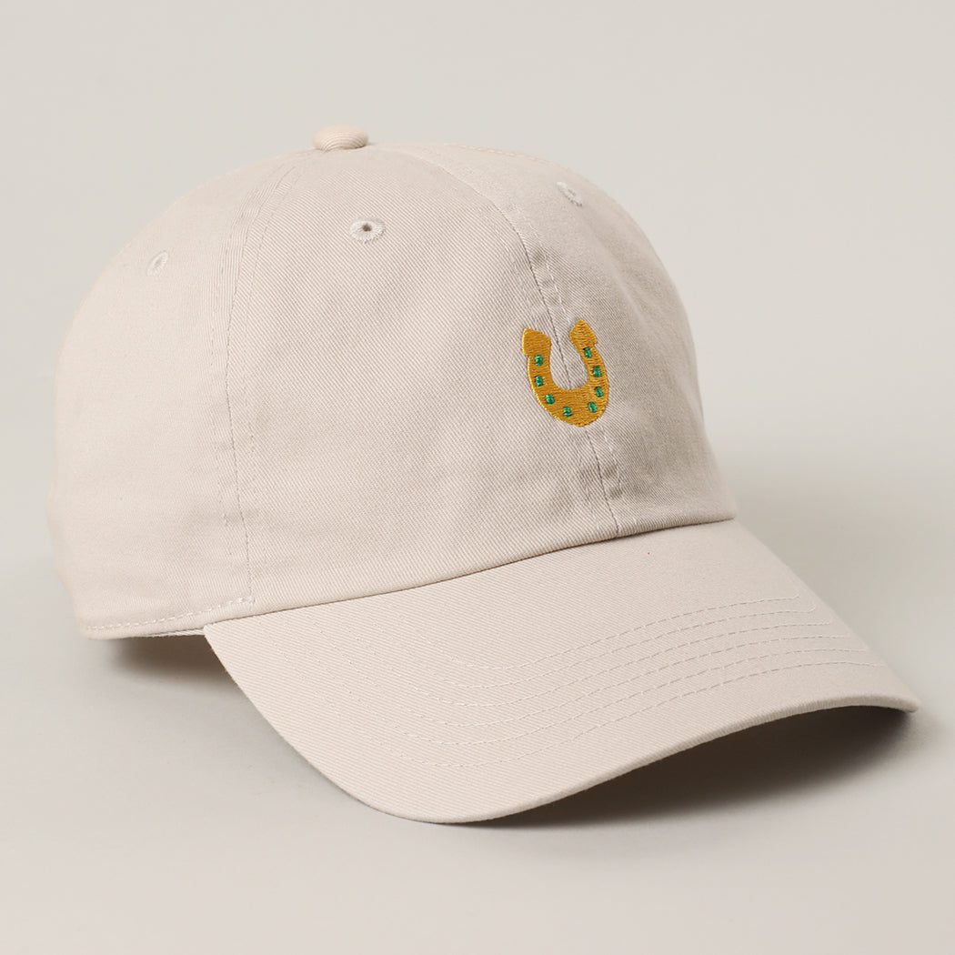 Mini Horseshoe baseball cap in putty back view