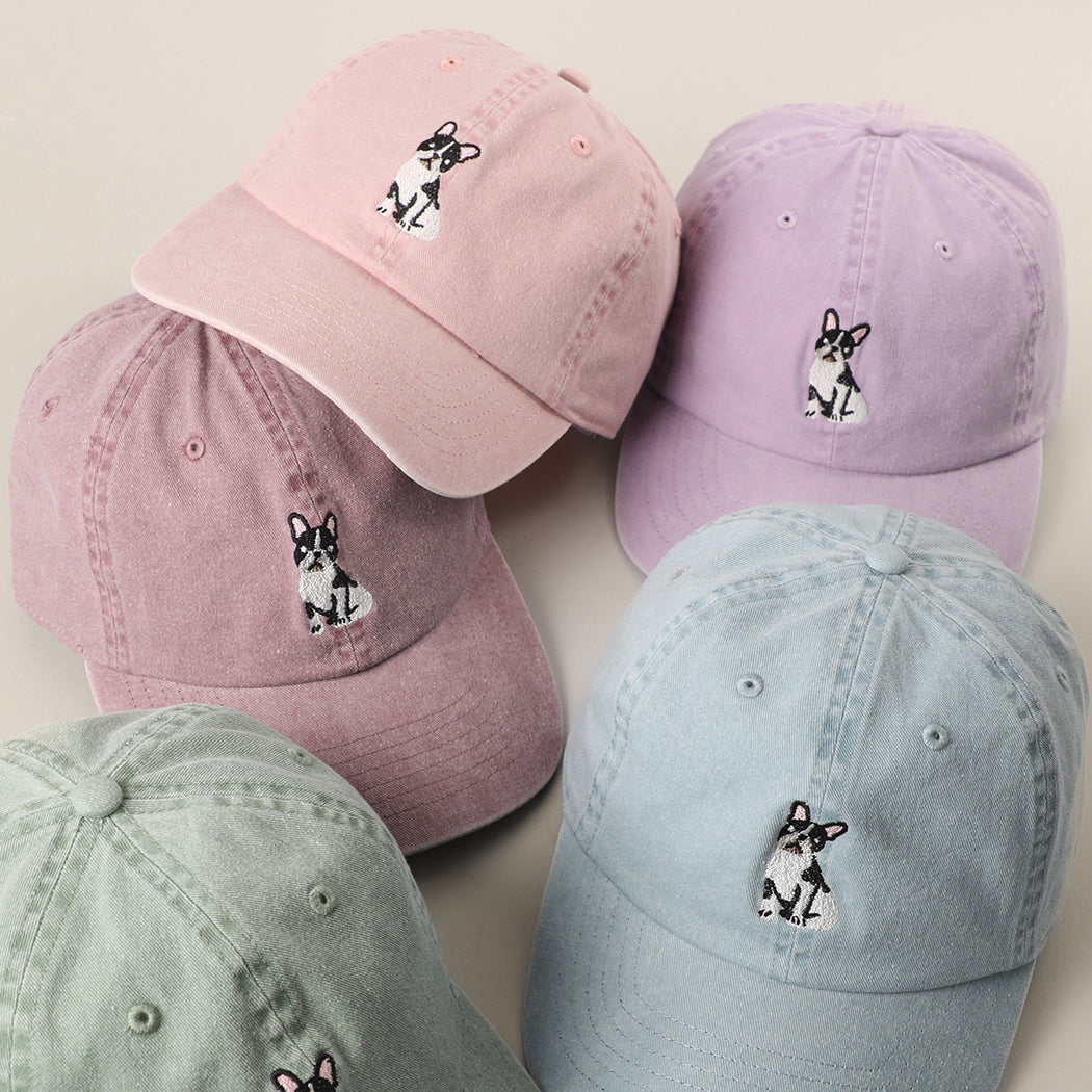 Boston Terrier embroidered baseball cap back view