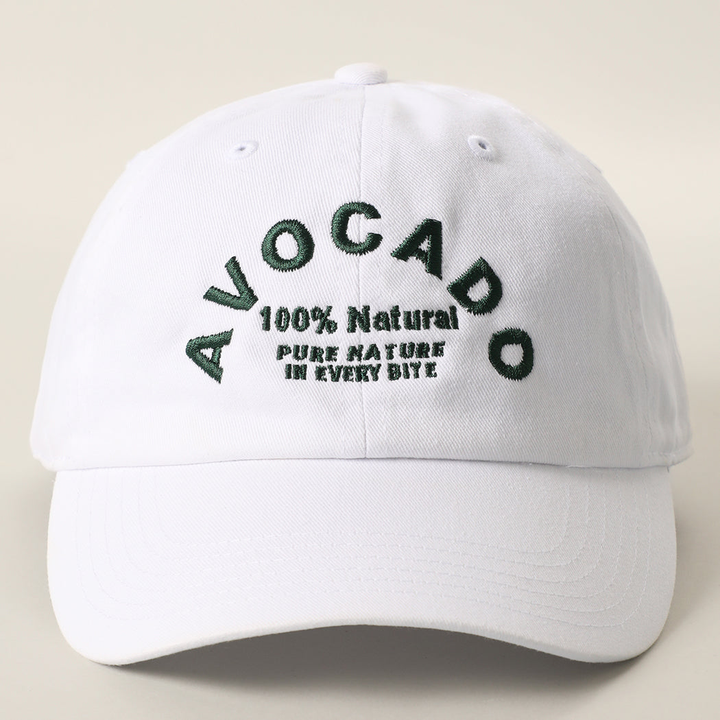 Avocado baseball cap in white