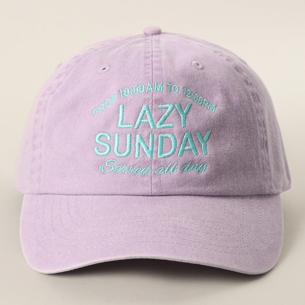 Lazy Sunday Served All Day cotton baseball cap in lilac