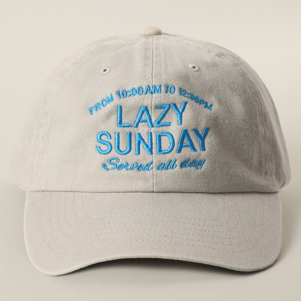 Lazy Sunday Served All Day cotton baseball cap in sand