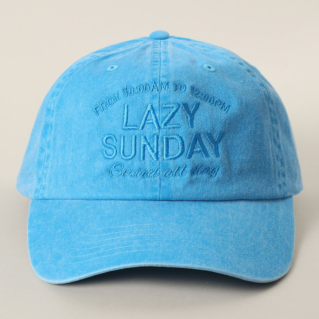 Lazy Sunday Served All Day cotton baseball cap in turquoise
