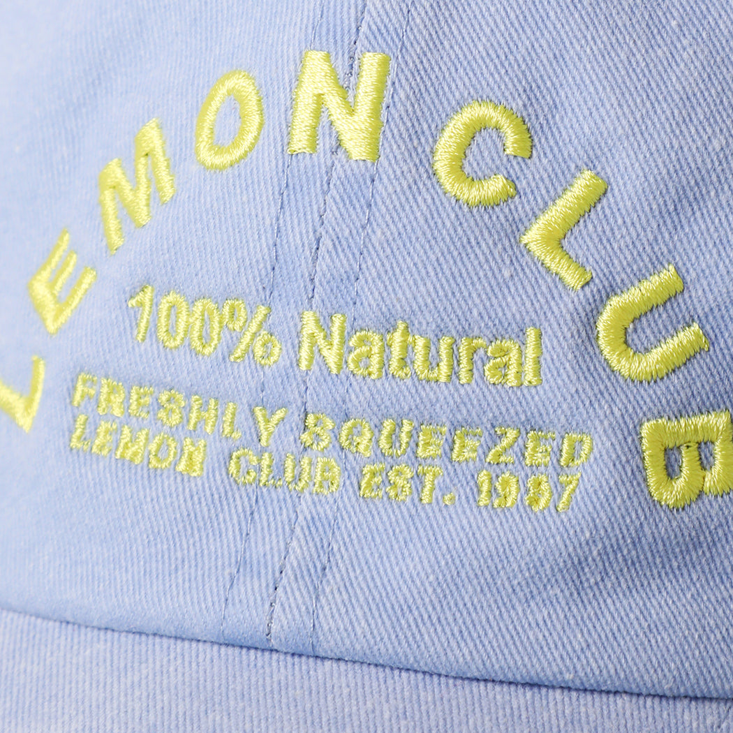 Lemon Club baseball cap in sax blue, side view