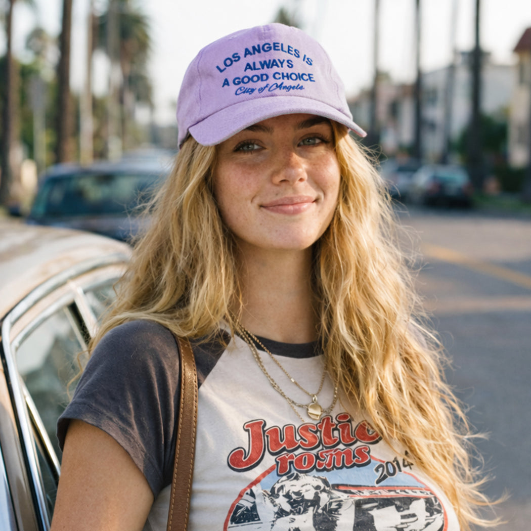 Los Angeles Is Always A Good Choice embroidered baseball cap, front view