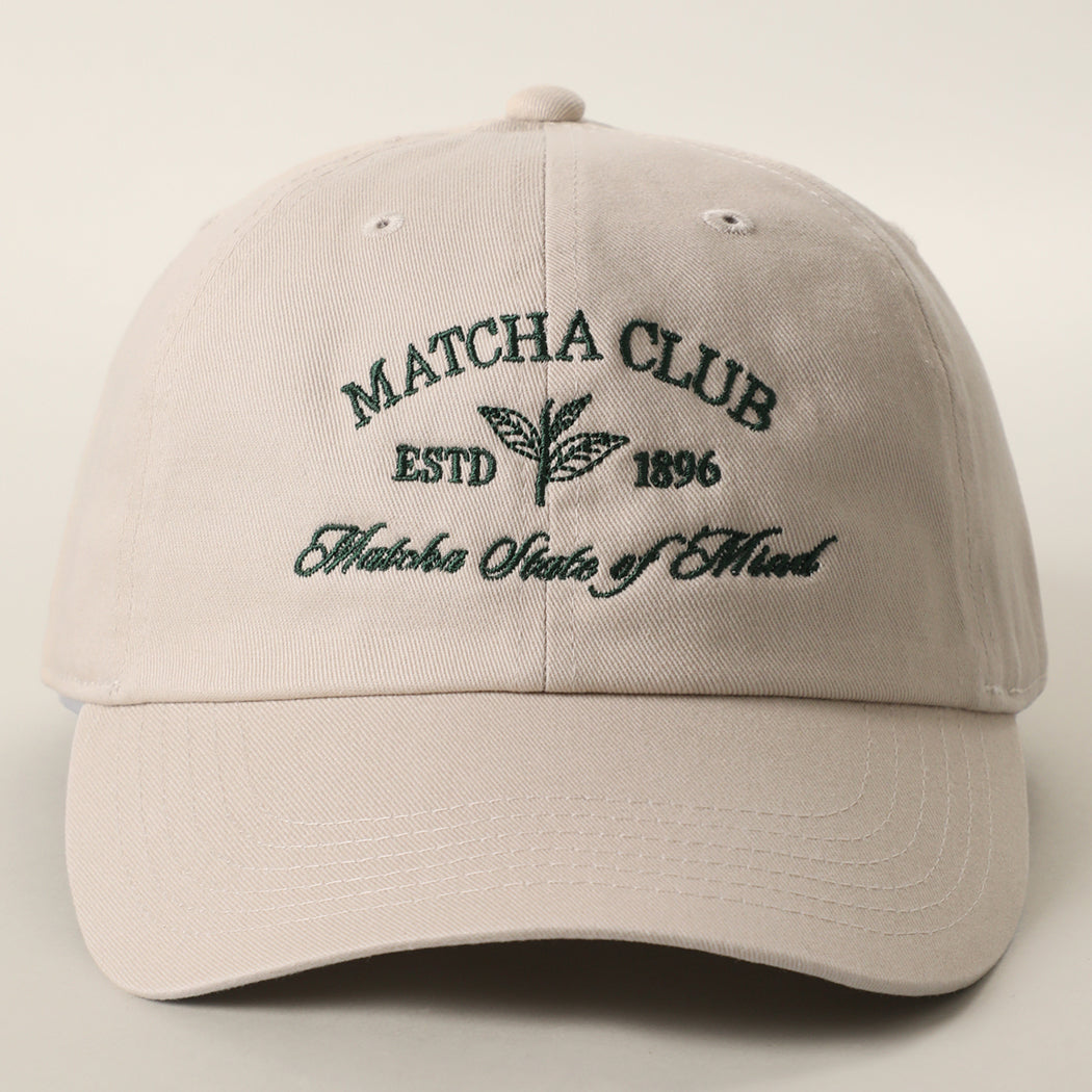 Matcha Club baseball cap in putty
