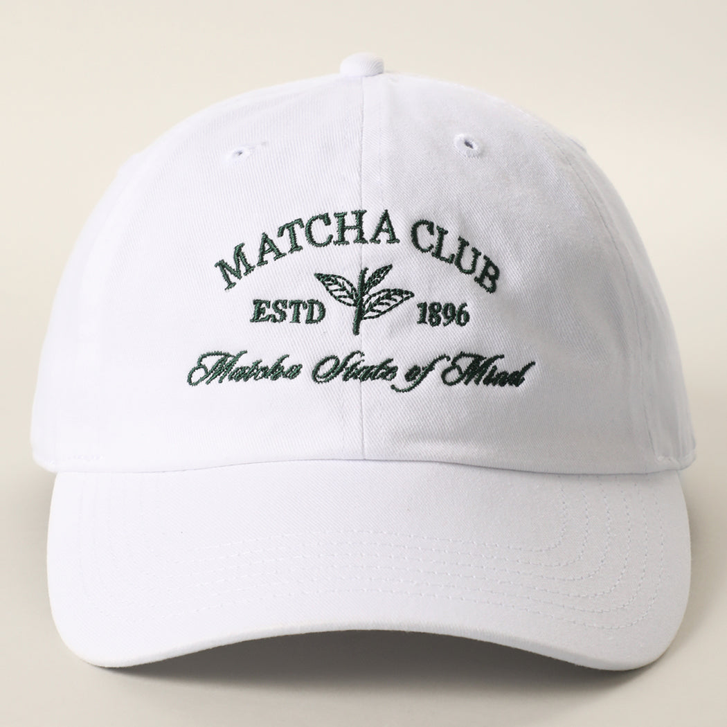 Matcha Club baseball cap in white