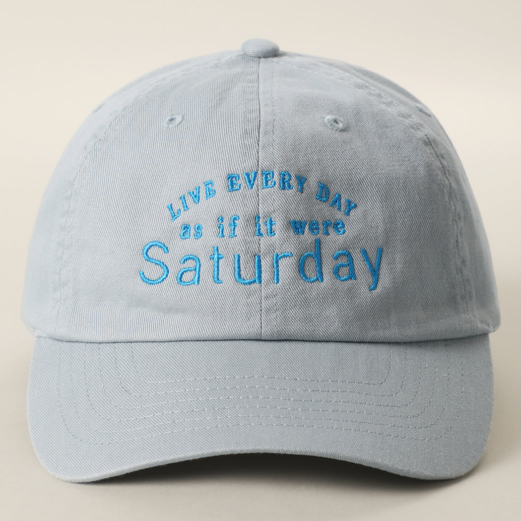Live Every Day baseball cap in blue mint