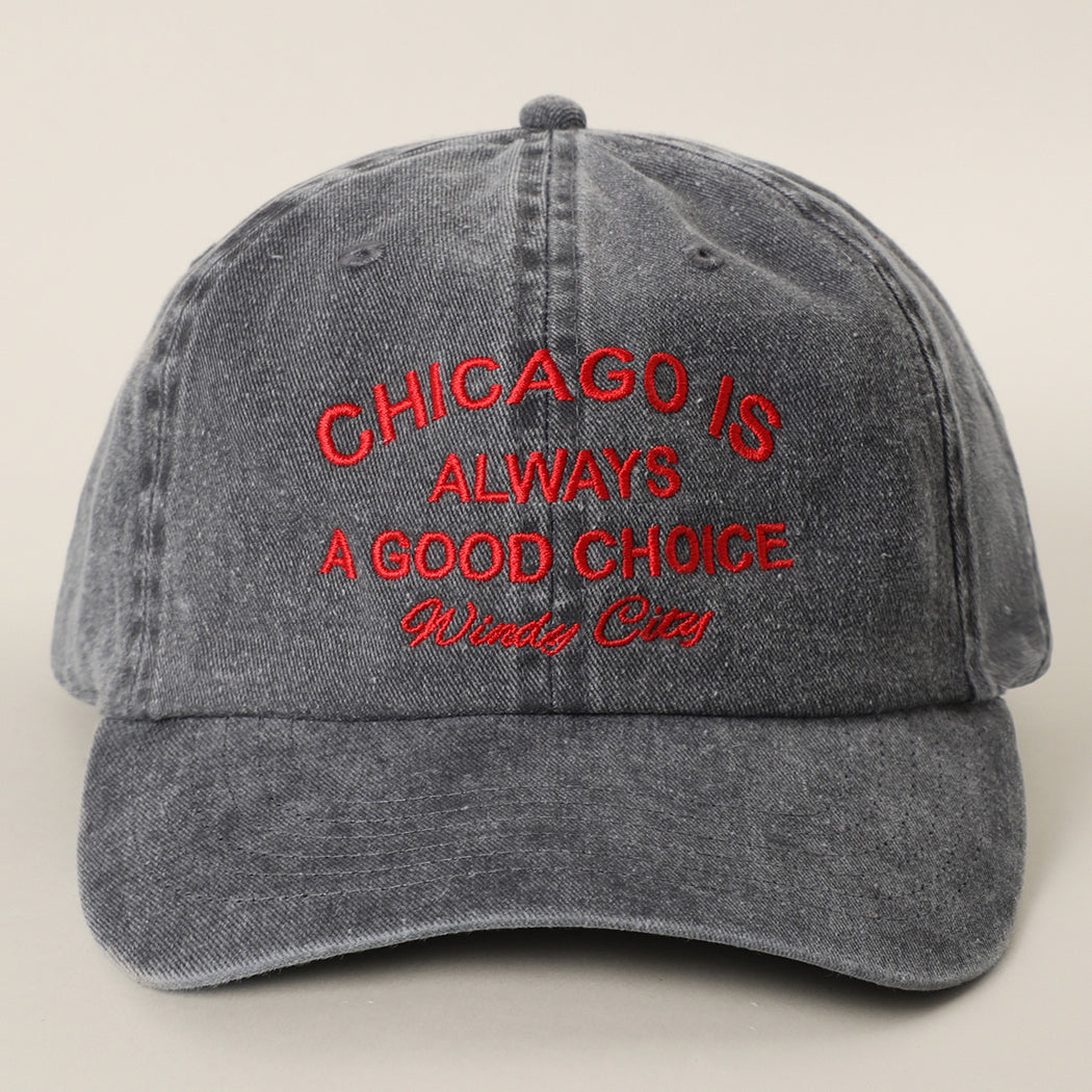 Chicago Is Always A Good Choice baseball cap in charcoal