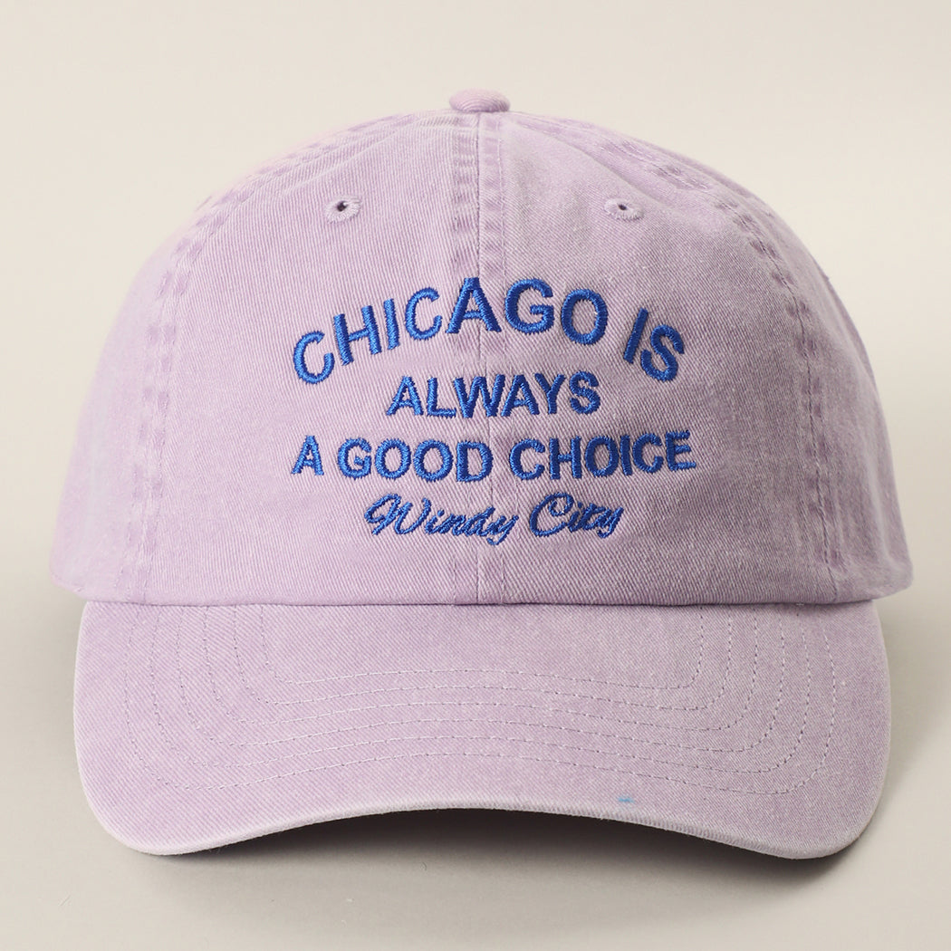 Chicago Is Always A Good Choice baseball cap in lilac