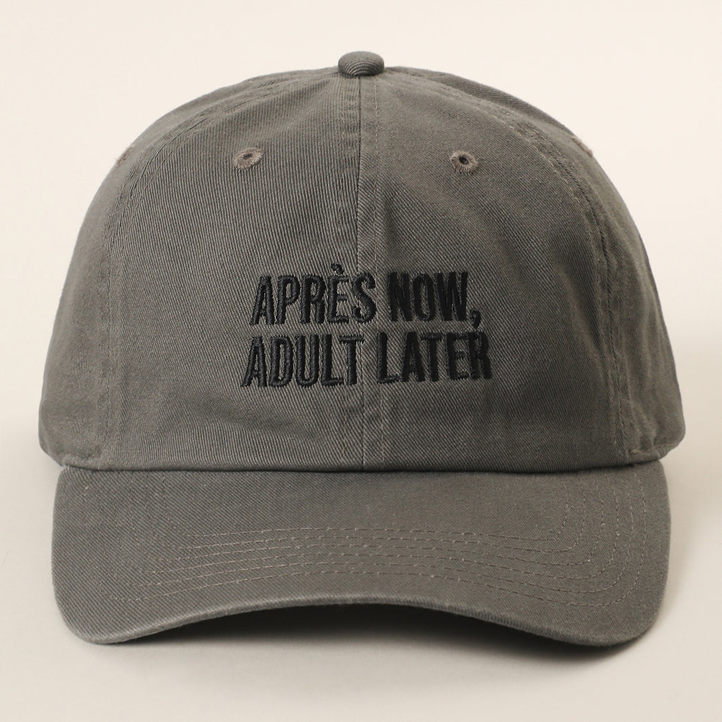 Après Now Adult Later embroidered baseball cap in charcoal