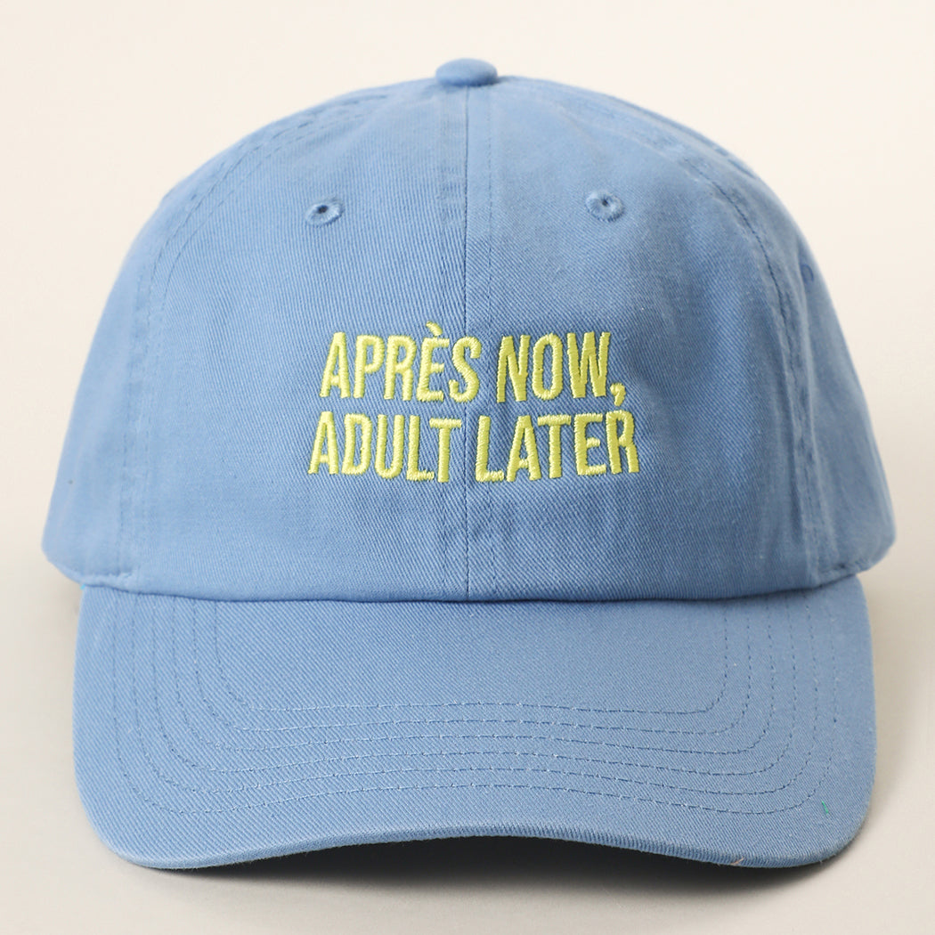 Après Now Adult Later embroidered baseball cap in sky blue