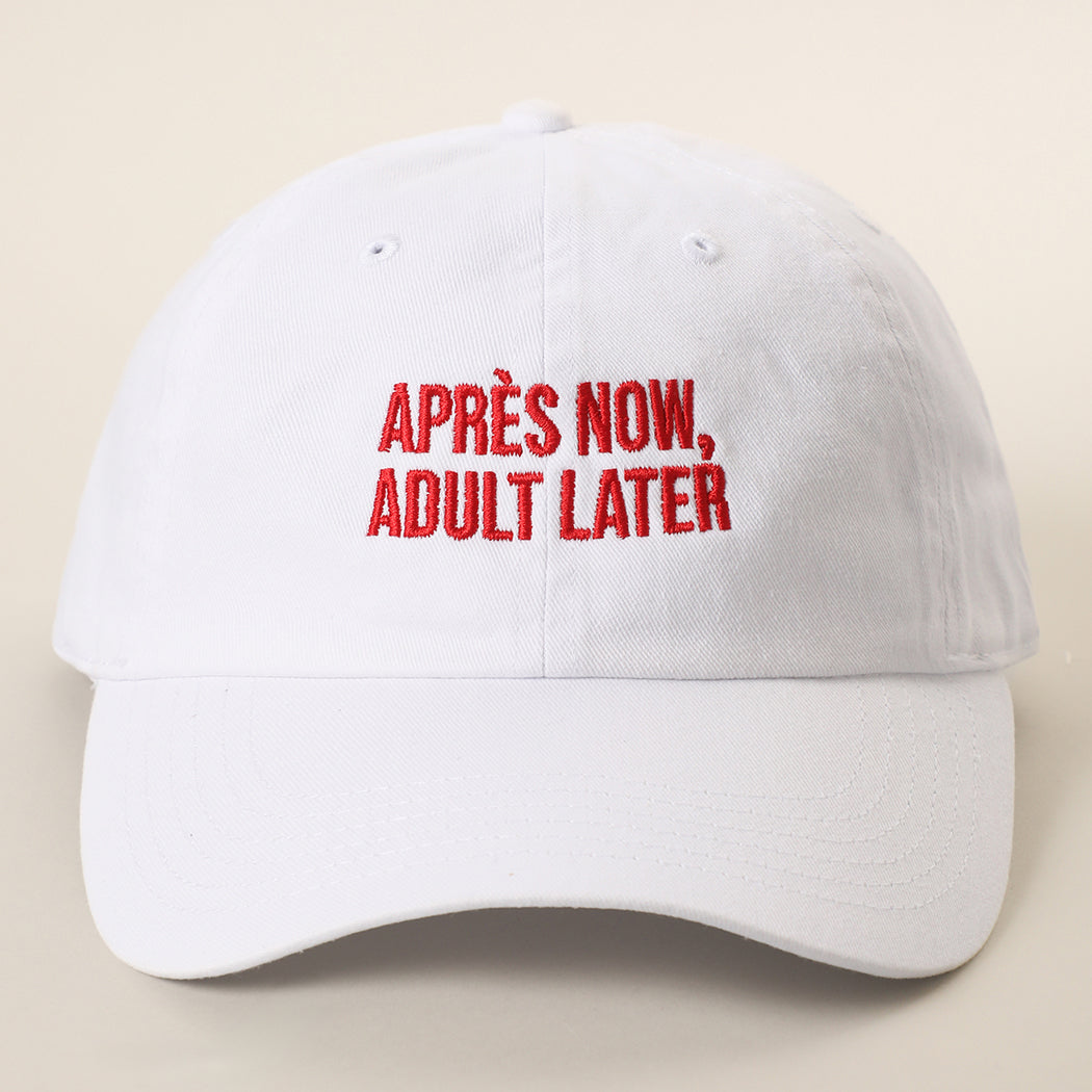 Après Now Adult Later embroidered baseball cap in white