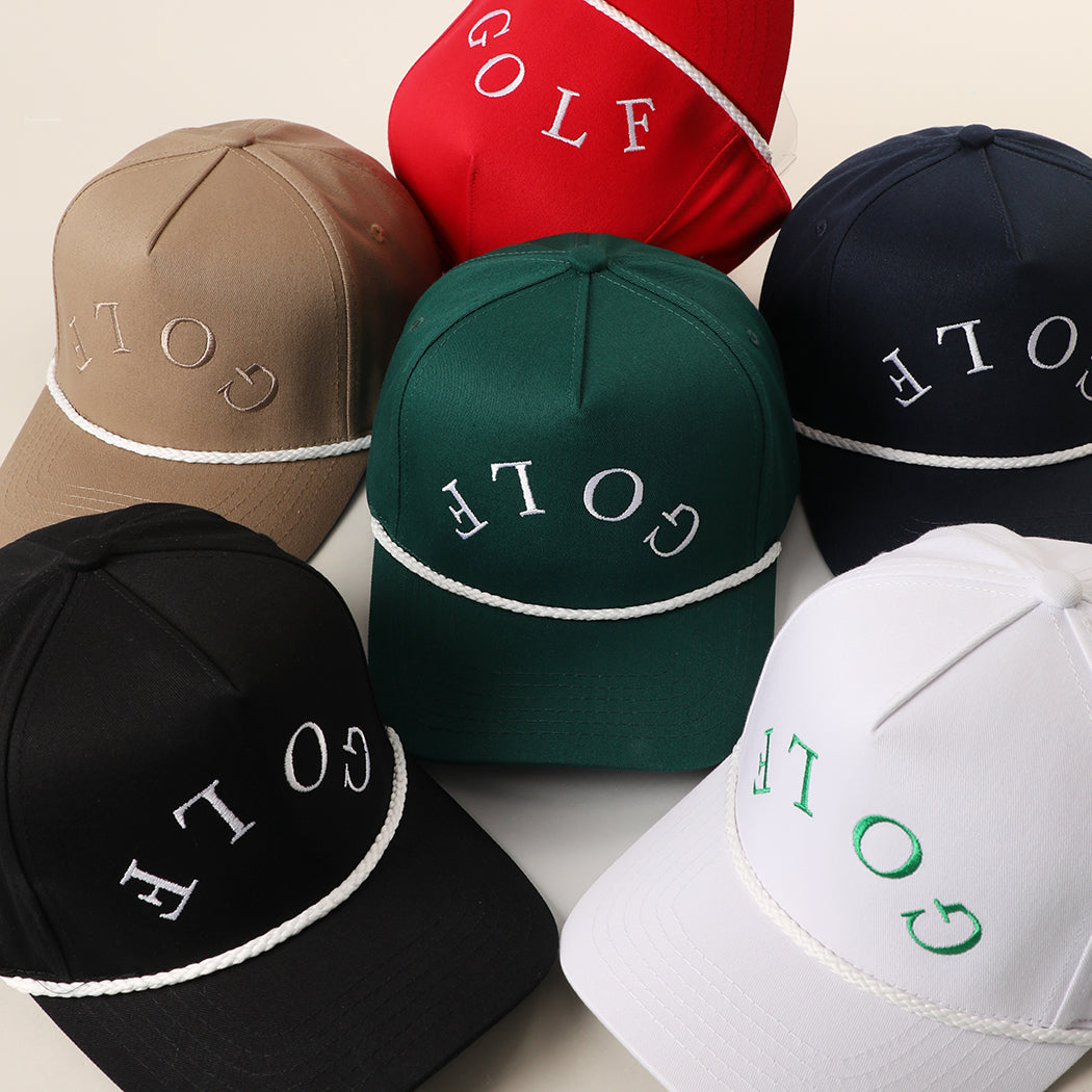 Golf Upside Down rope trucker hat shown in all color options
