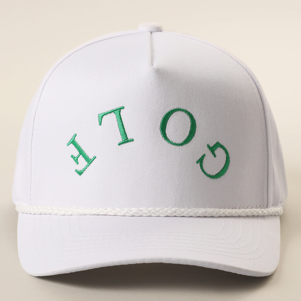 Golf Upside Down rope trucker hat in white