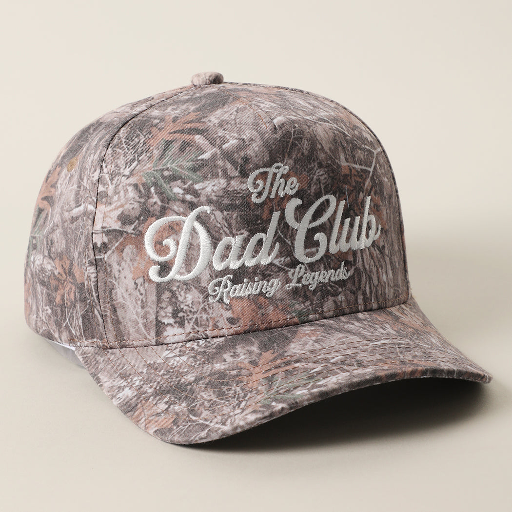 The Dad Club Raising Legends camo trucker hat in dark camo, back view