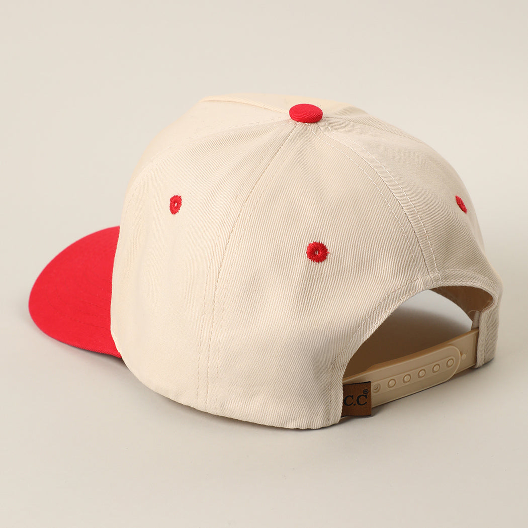 God Is Good Because I Would Not Be trucker hat in red, back view