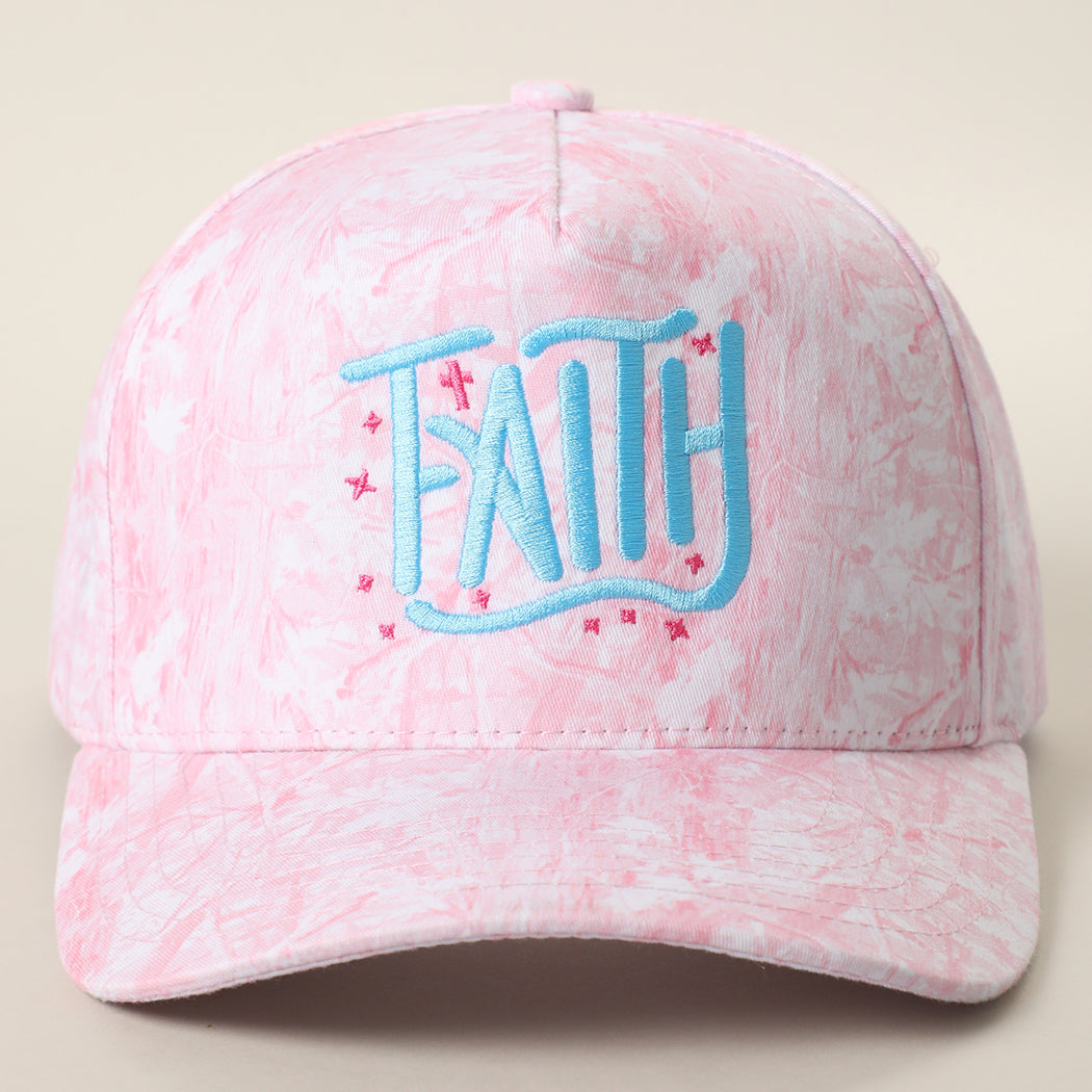 Faith embroidered camo trucker hat in pink camo