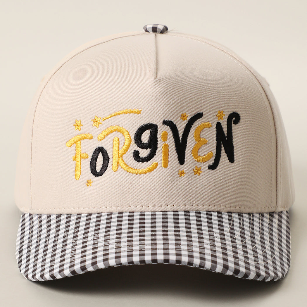 Forgiven gingham brim trucker hat in black