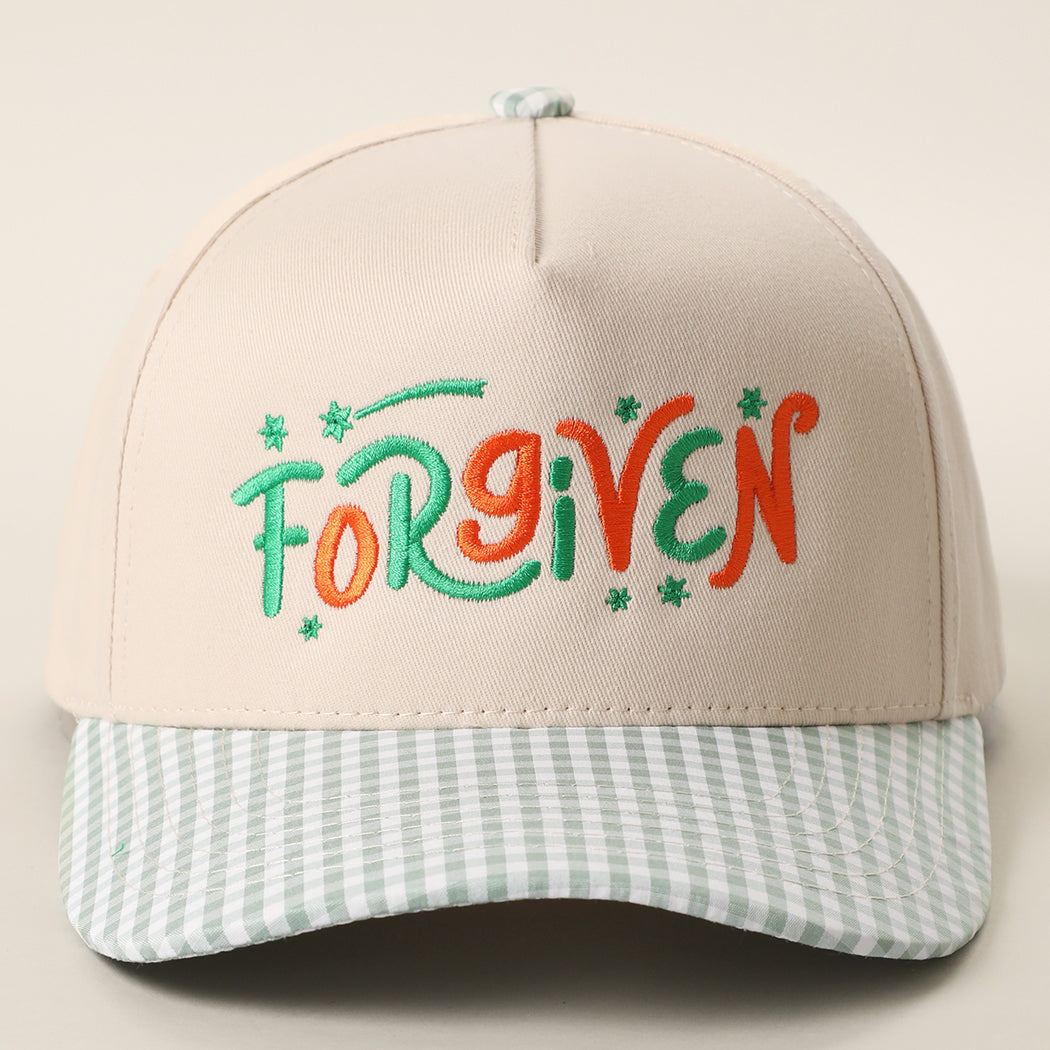 Forgiven gingham brim trucker hat in green
