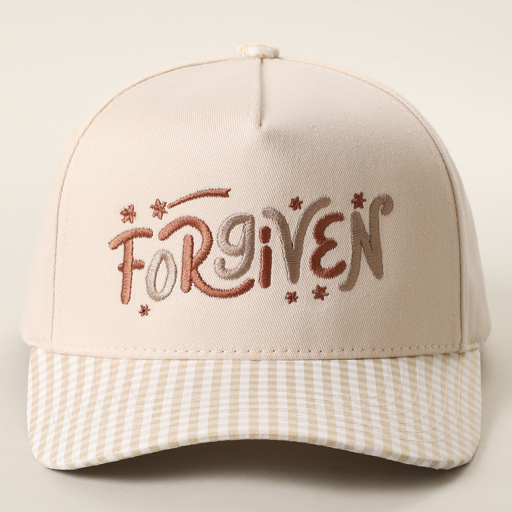 Forgiven gingham brim trucker hat in khaki