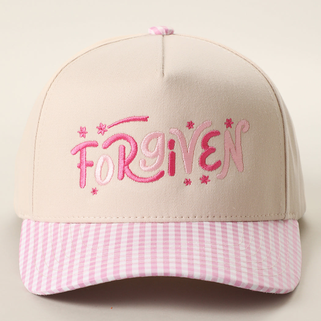 Forgiven gingham brim trucker hat in pink