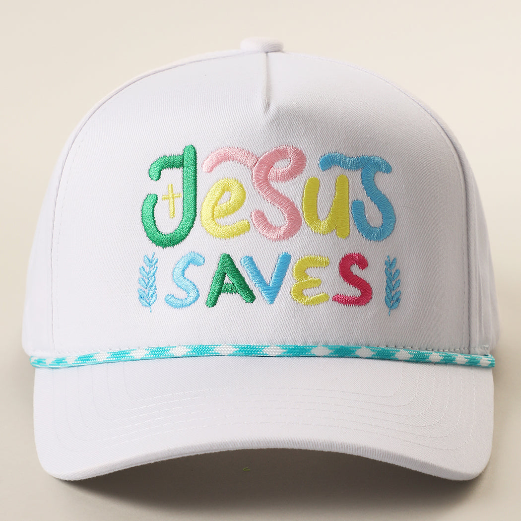 Jesus Saves rope trucker hat in mint