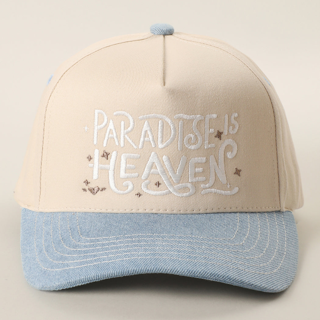 Paradise Is Heaven two-tone trucker hat in light denim