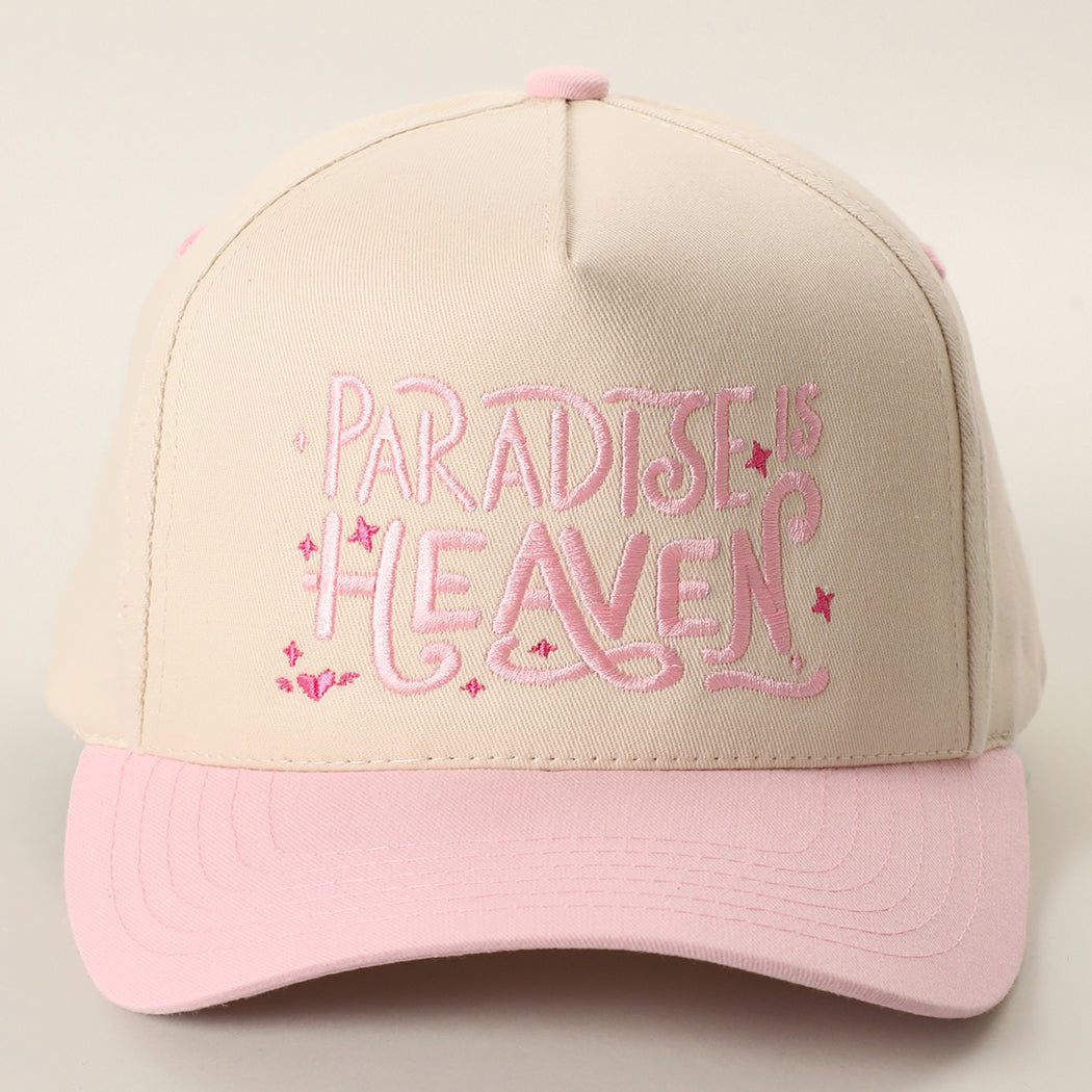 Paradise Is Heaven two-tone trucker hat in light pink