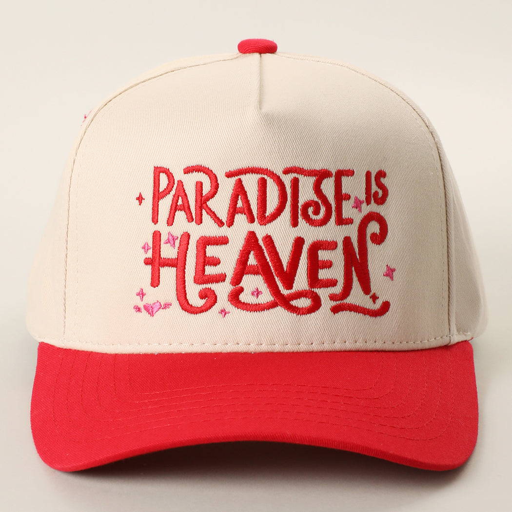 Paradise Is Heaven two-tone trucker hat in red