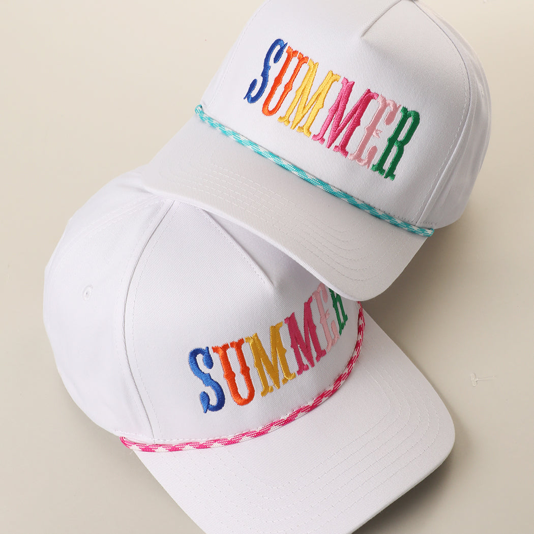 Summer rope trucker hat shown in all color options