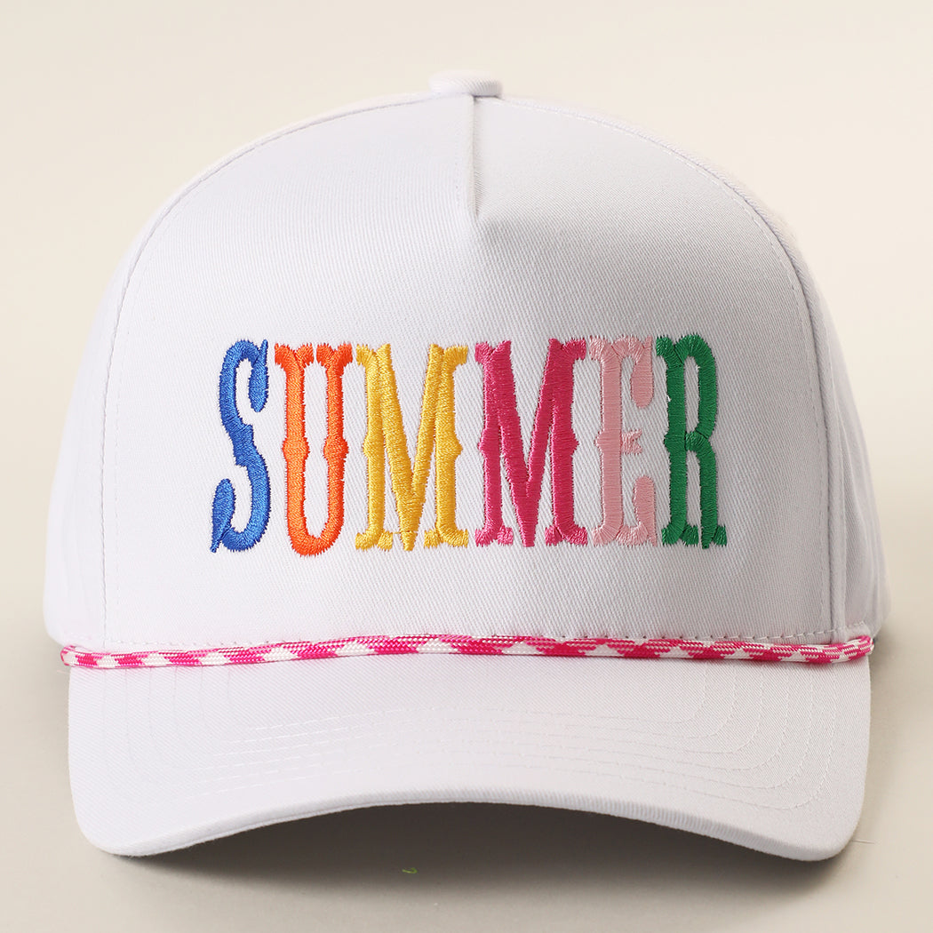Summer rope trucker hat in hot pink