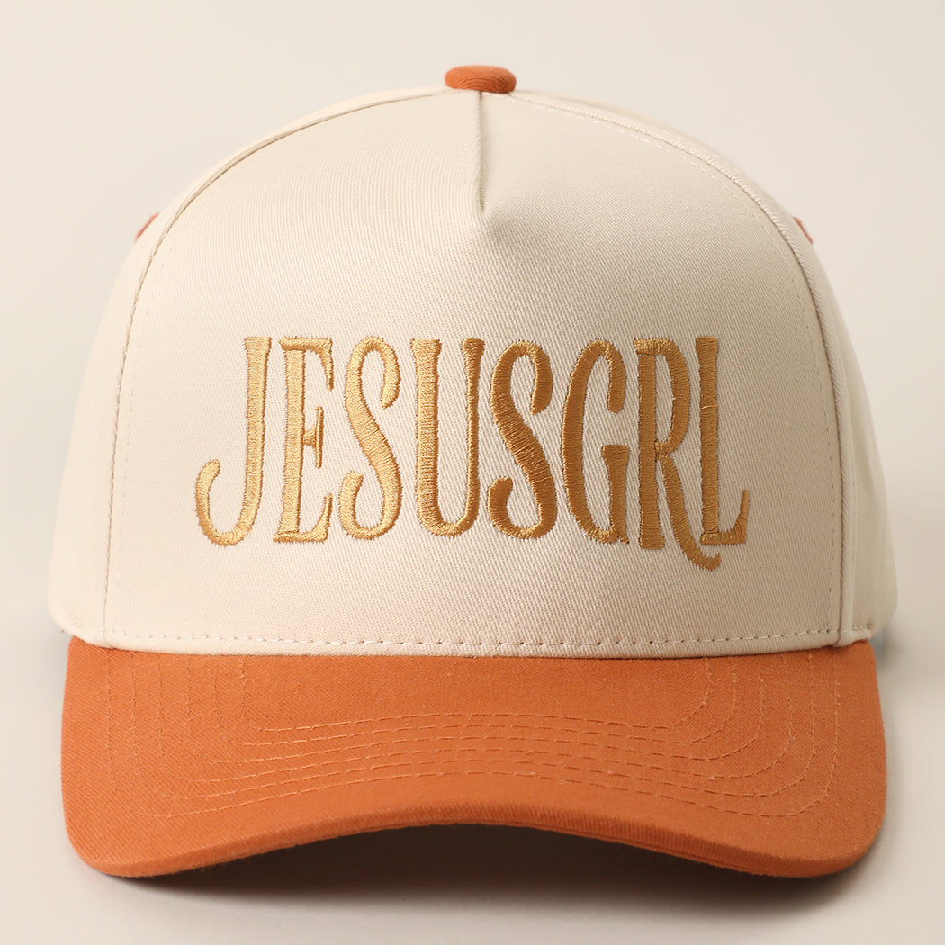 JesusGrl two-tone trucker hat in burgundy