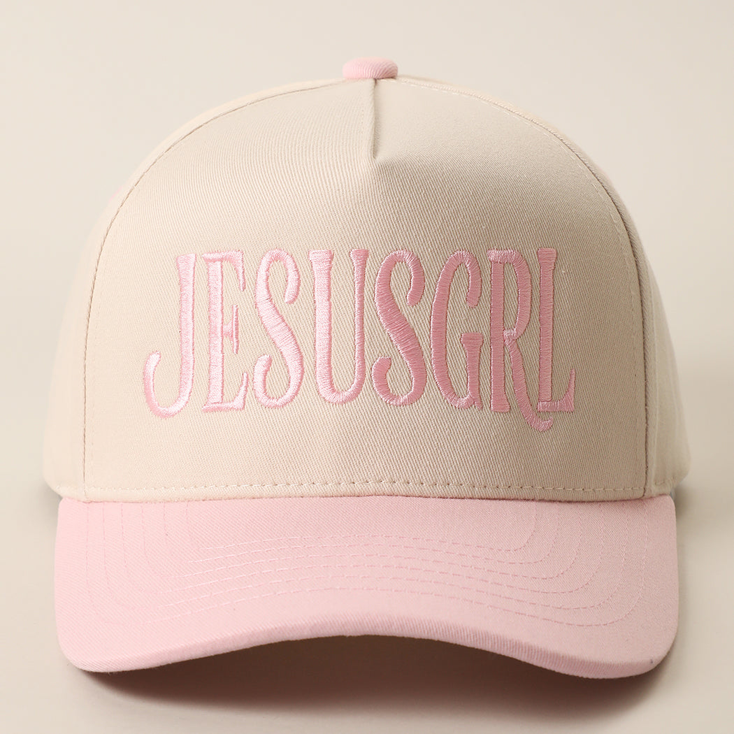 JesusGrl two-tone trucker hat in light pink