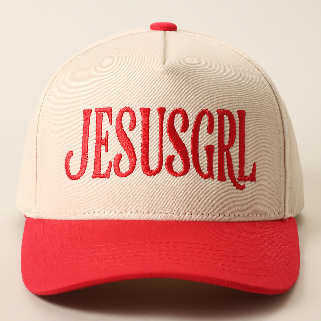 JesusGrl two-tone trucker hat in red