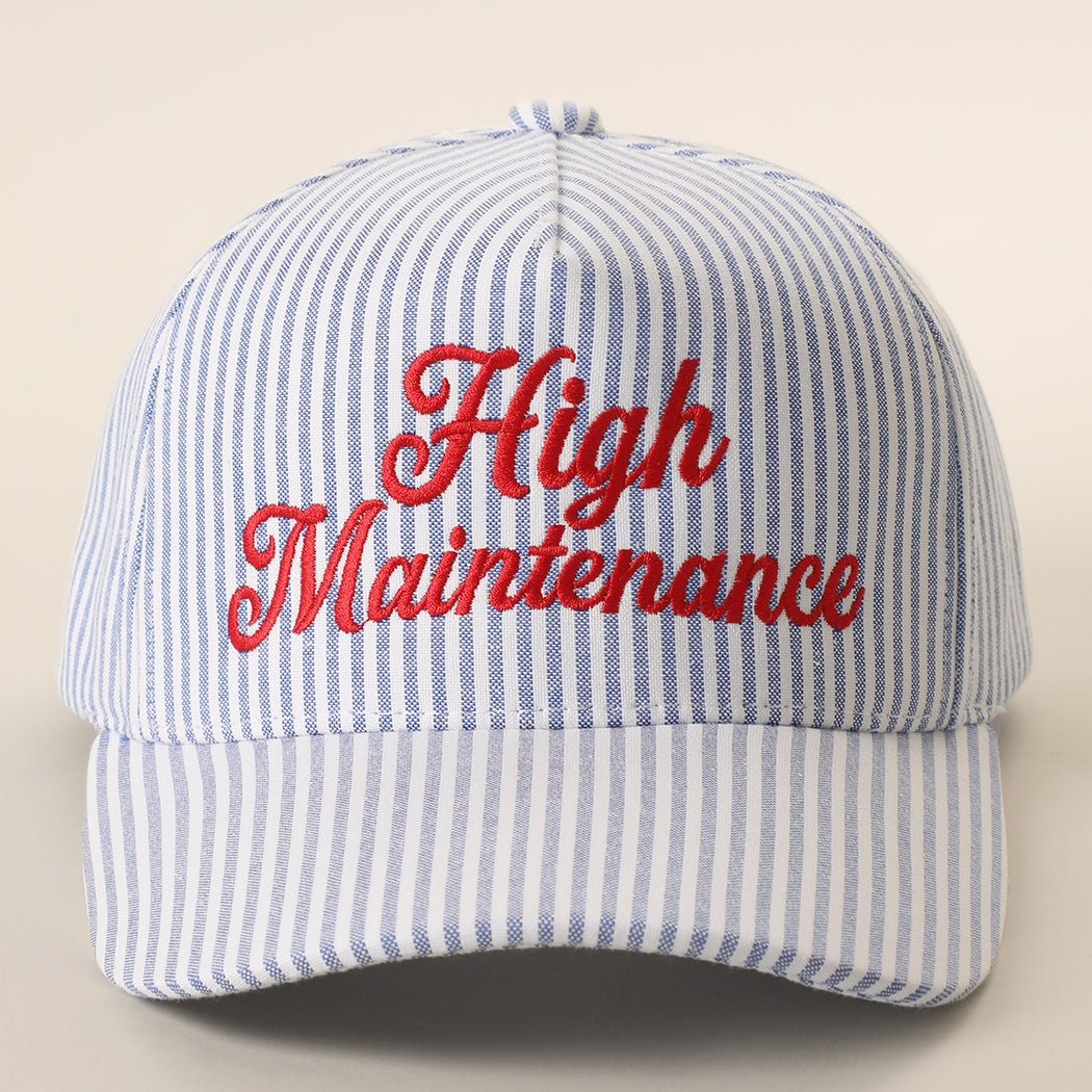 High Maintenance striped trucker hat in navy