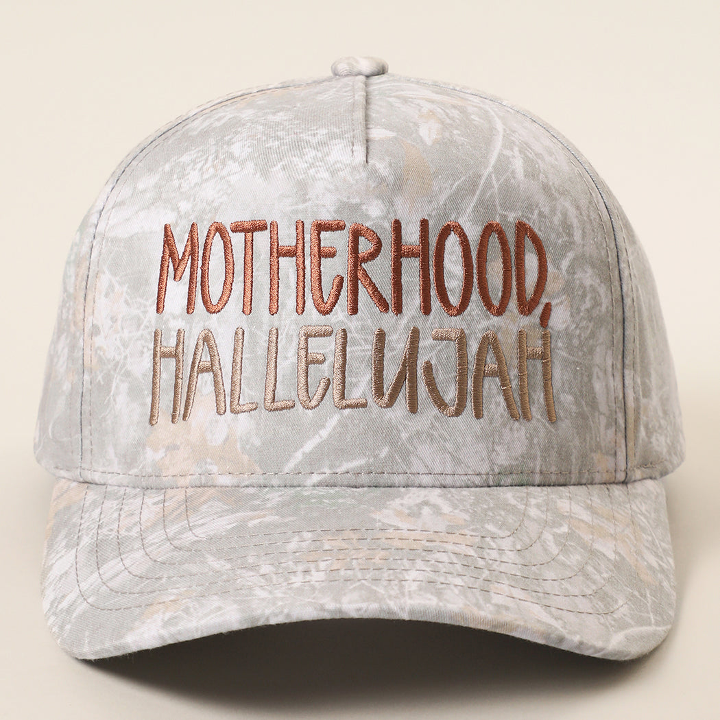 Motherhood Hallelujah camo trucker hat in light camo