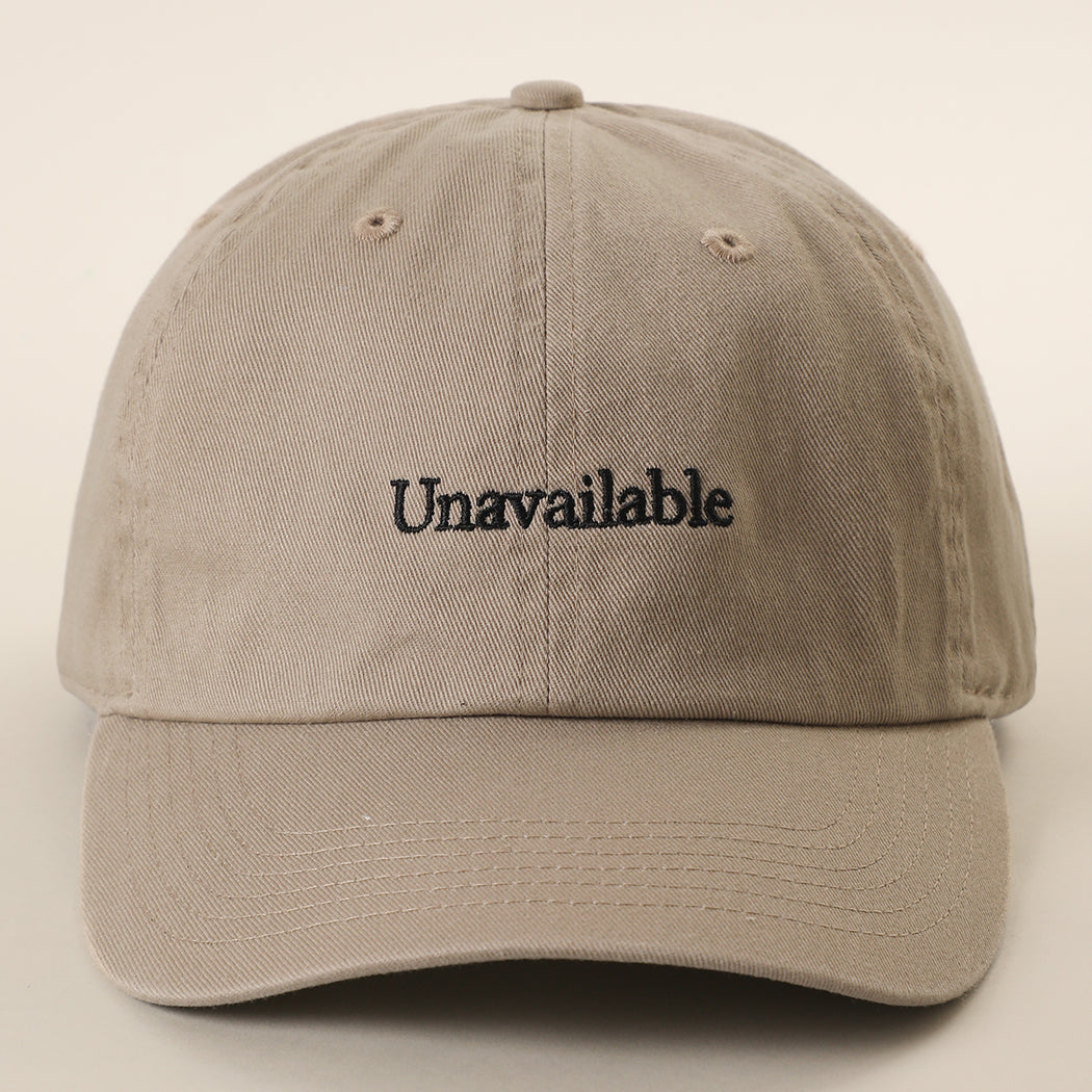 Unavailable embroidered baseball cap in khaki