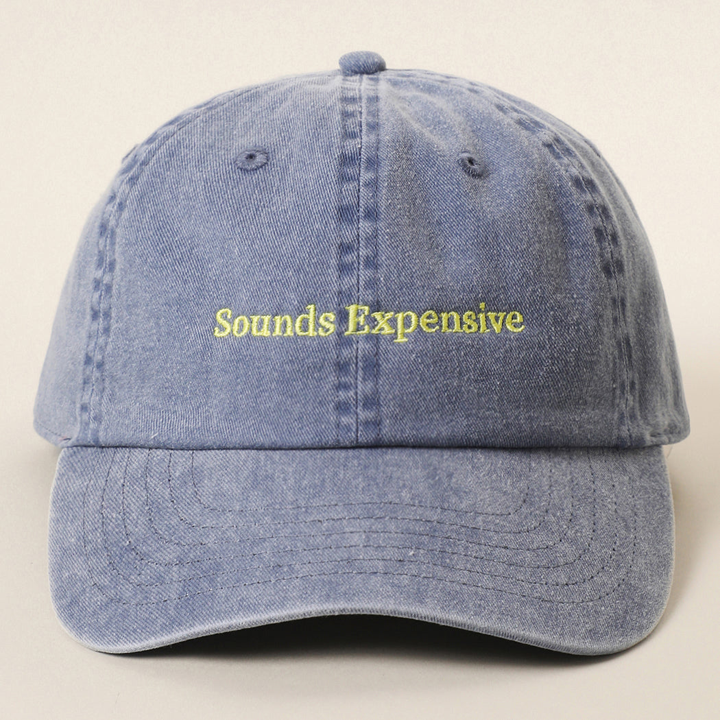 Sounds Expensive embroidered baseball cap in blue grey