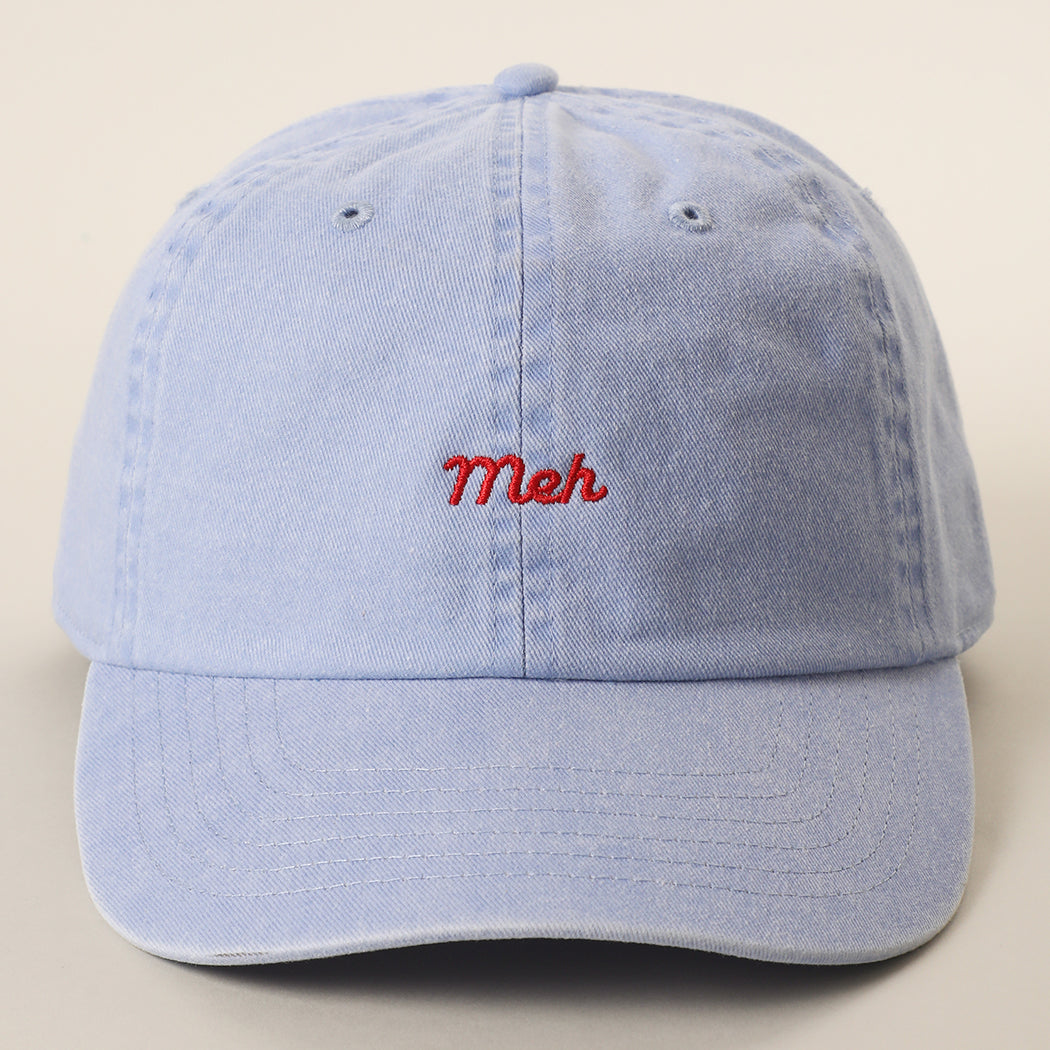 Meh embroidered baseball cap in sax blue