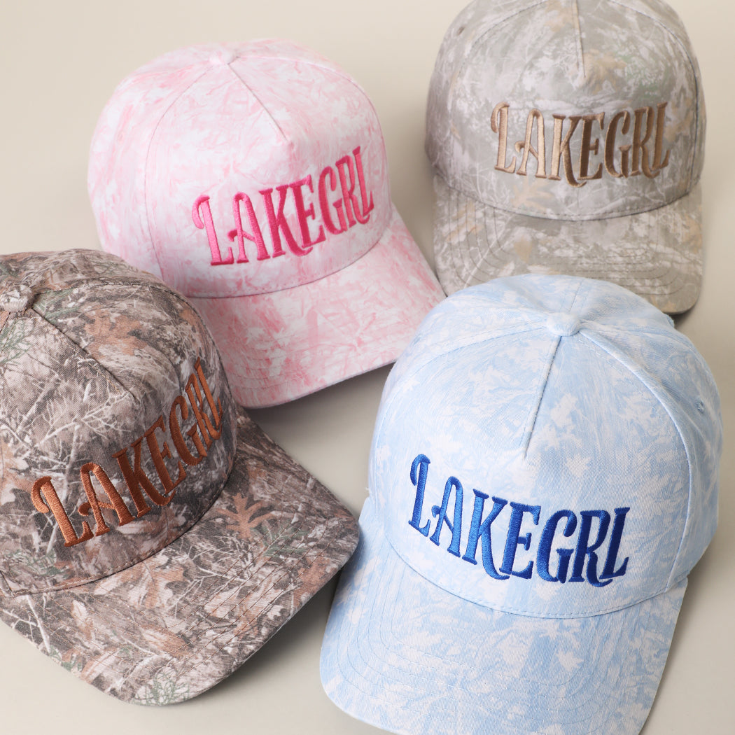 Lake Girl camo trucker hats, color group