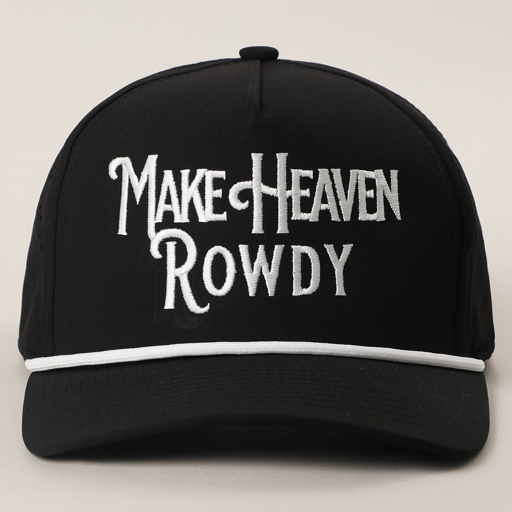 Make Heaven Rowdy rope strap trucker hat in black