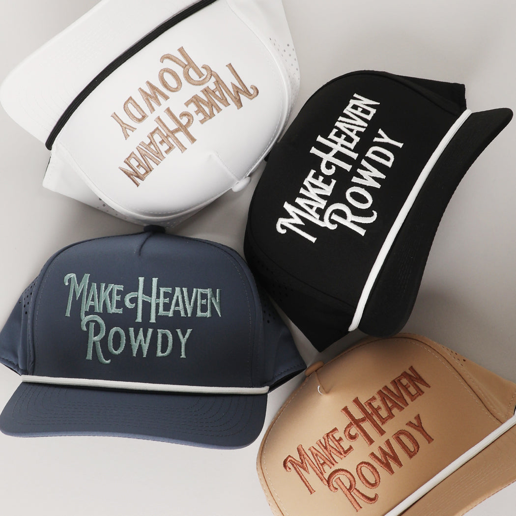 Make Heaven Rowdy rope strap trucker hat side view