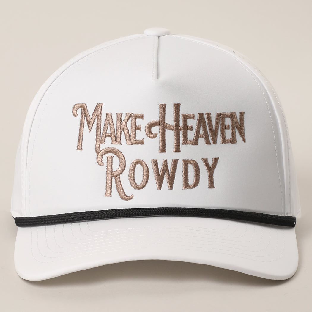 Make Heaven Rowdy rope strap trucker hat in white