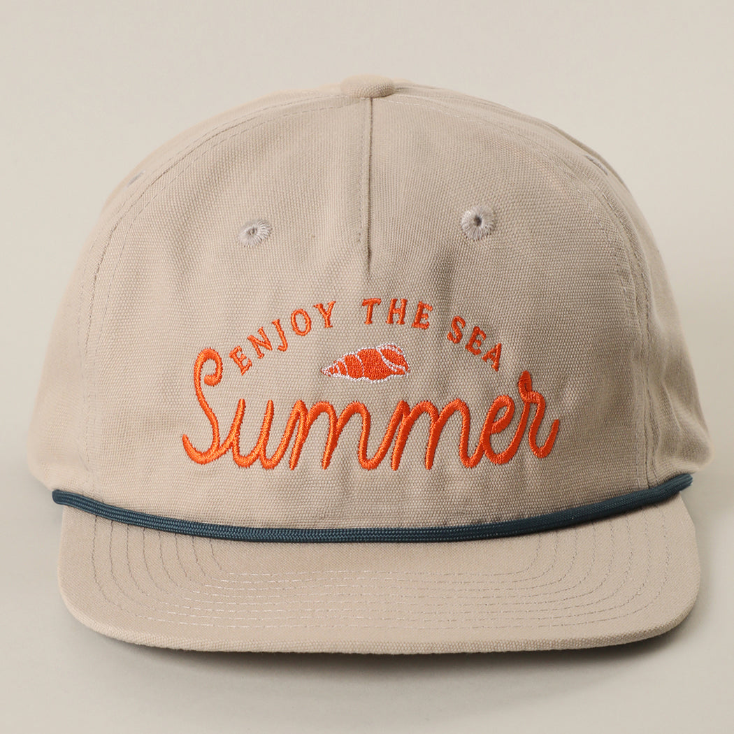 Enjoy The Sea rope trucker hat in stone