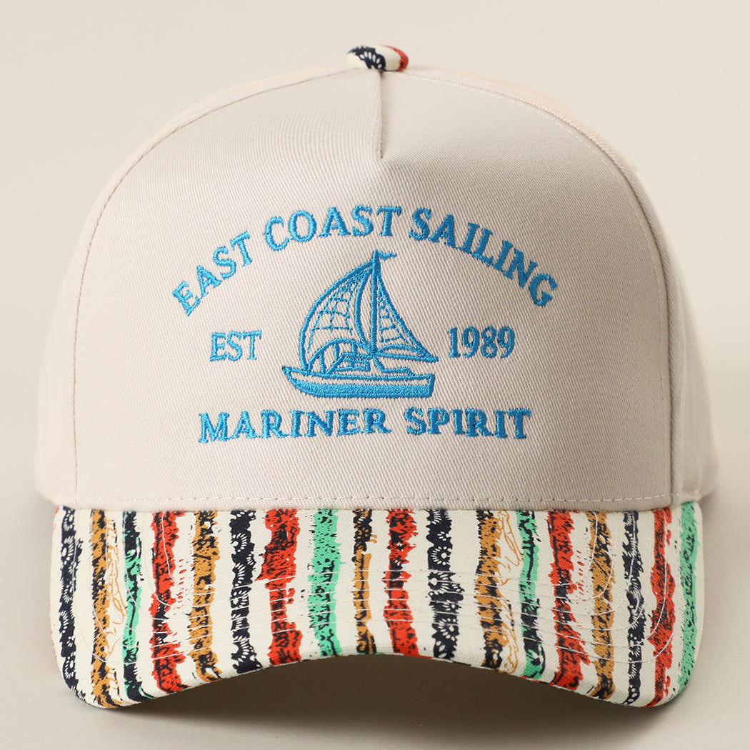 East Coast Sailing vintage striped brim detail