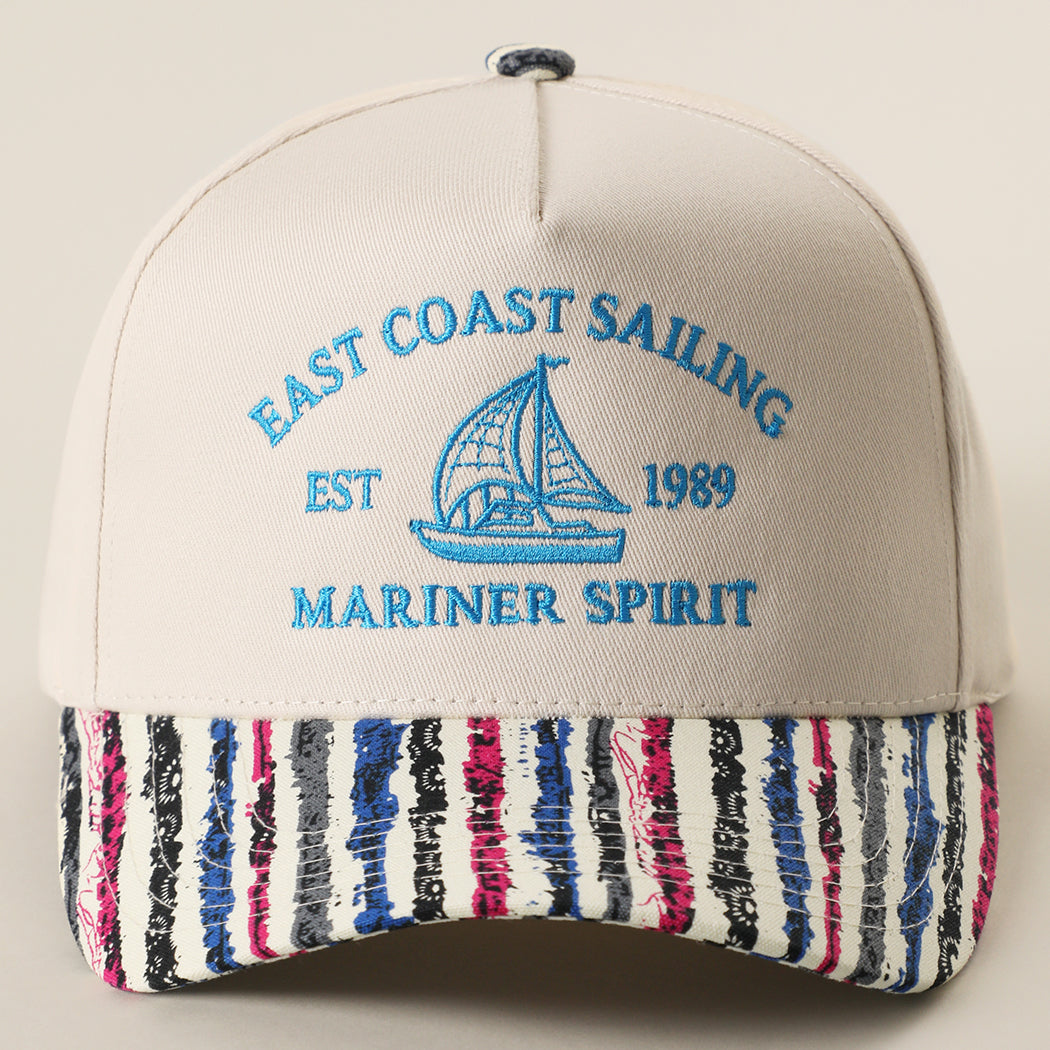 East Coast Sailing vintage striped brim, side view